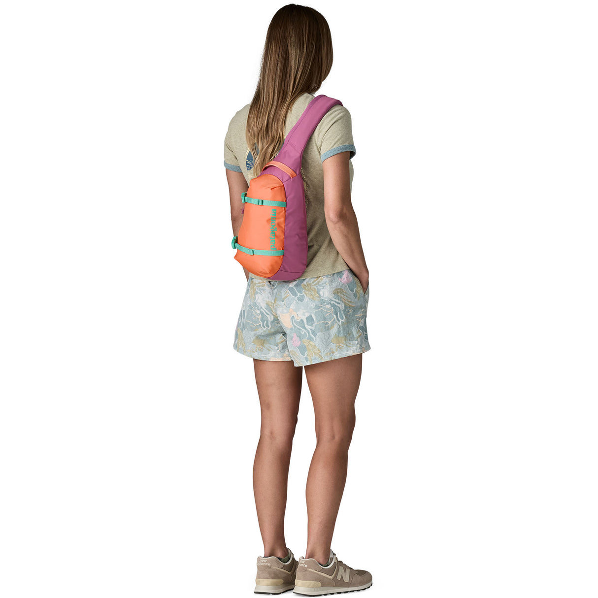 Patagonia Atom Sling 8L Shoulder Bag Smolder Blue-Faded Magenta-Weathered Stone - 53 Degrees North