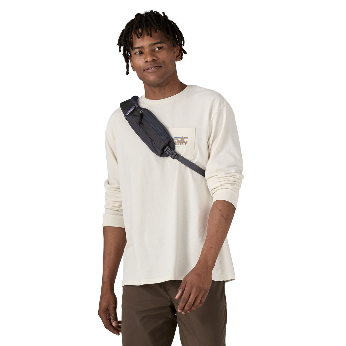 Patagonia Atom Sling 8L Shoulder Bag Smolder Blue-Faded Magenta-Weathered Stone - 53 Degrees North