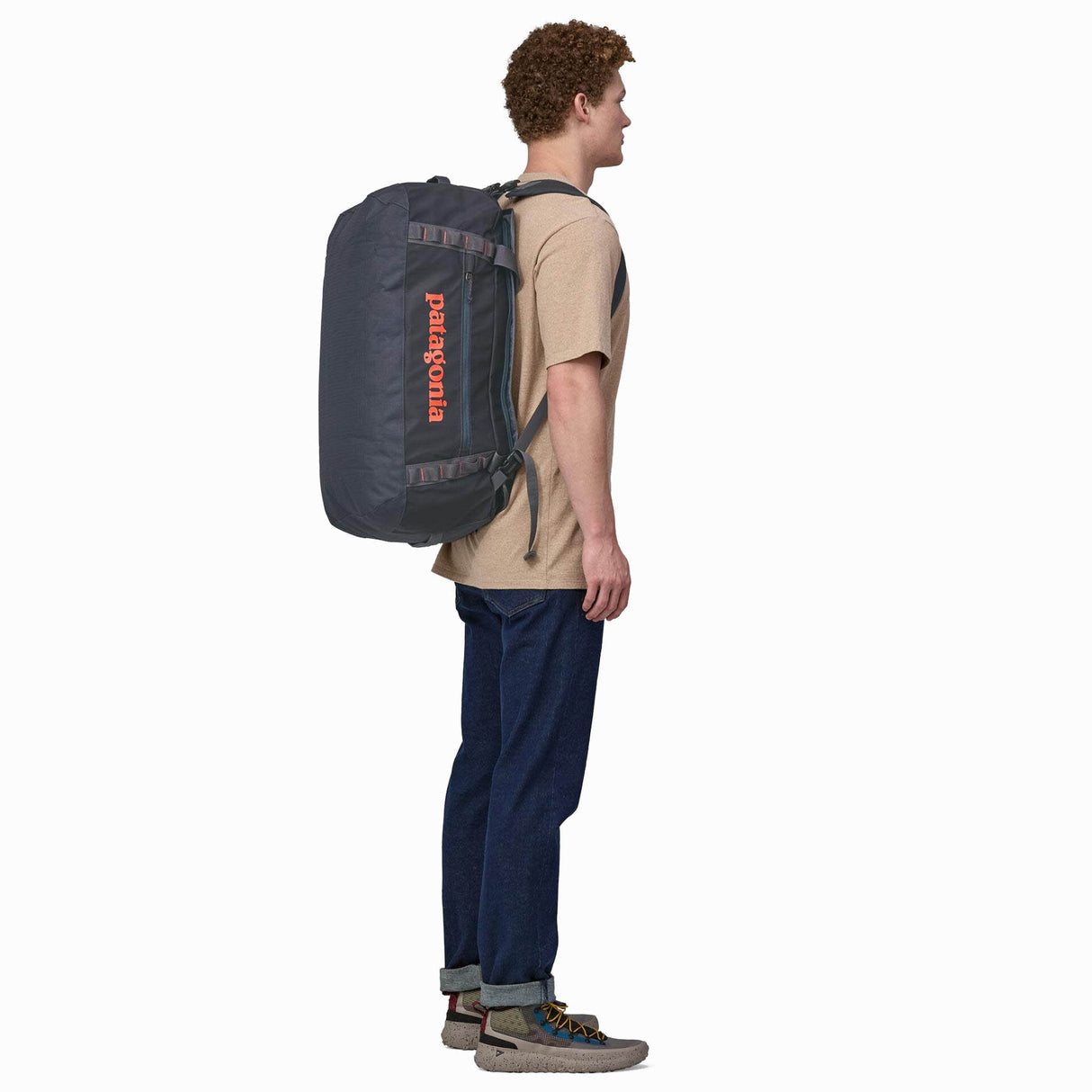 Patagonia Black Hole Duffel 55L Smolder Blue/Amanita Red-Black-Smolder Blue-Black/Black - 53 Degrees North