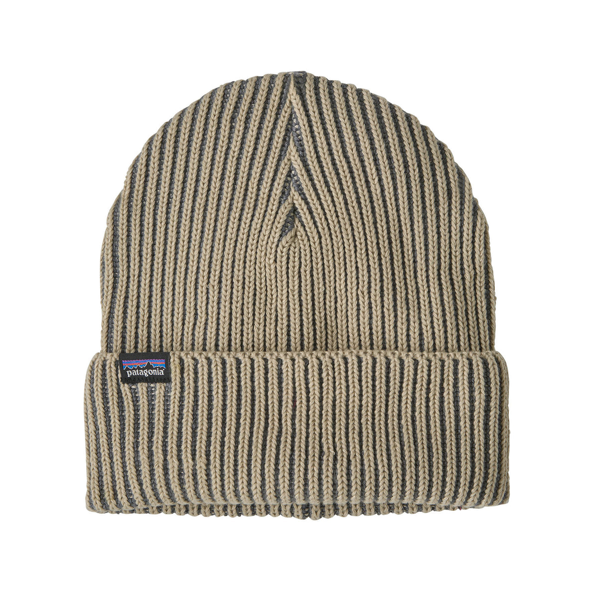 Patagonia Fishermans Rolled Beanie Contrast Stripe/Weathered Stone - 53 Degrees North