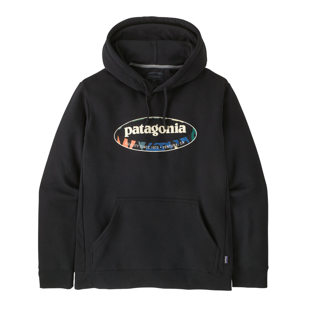 Patagonia Men's '95 Oval Logo Uprisal Hoodie Black/Kaleido / Small-Black/Kaleido / Medium-Black/Kaleido / Large-Black/Kaleido / X-Large-Black/Kaleido / XX-Large - 53 Degrees North
