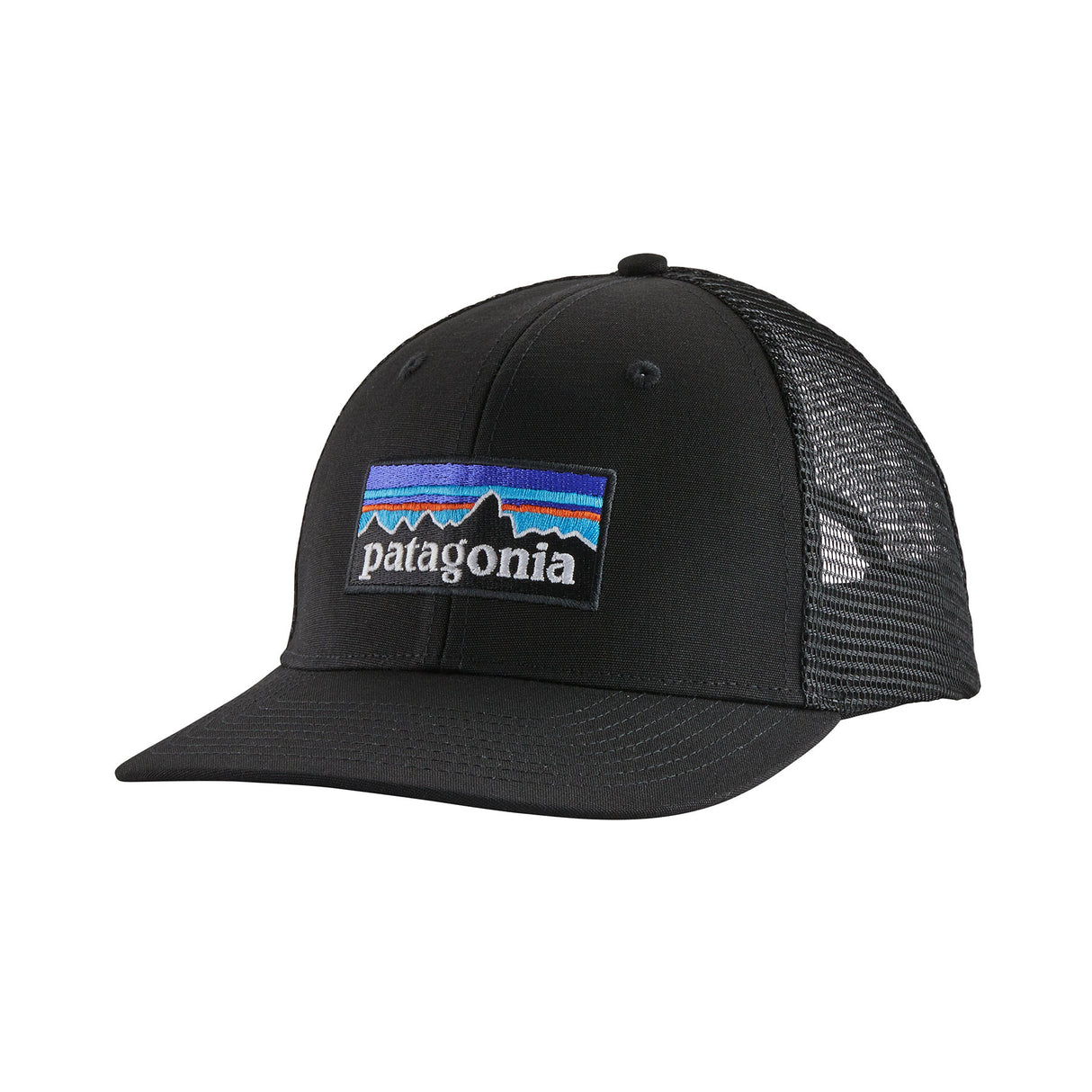 Patagonia P-6 Logo Trucker Hat Shore Blue-White/Quiet Violet-Gumtree Green-Forge Grey-Potters Red - 53 Degrees North