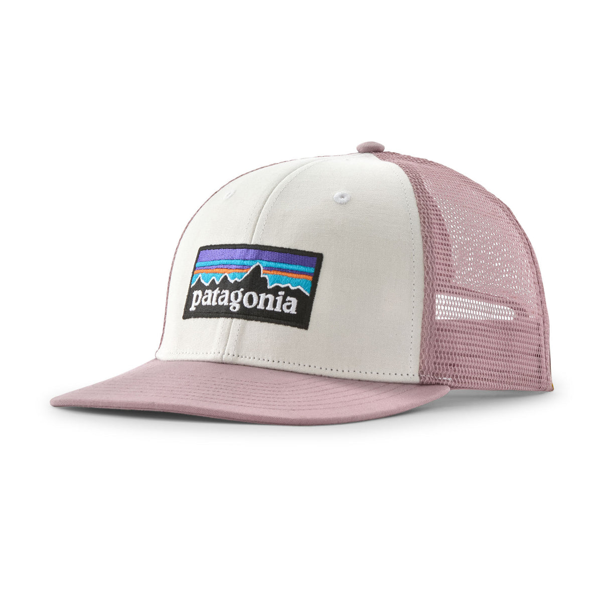 Patagonia P-6 Logo Trucker Hat Shore Blue-White/Quiet Violet-Gumtree Green-Forge Grey-Potters Red - 53 Degrees North