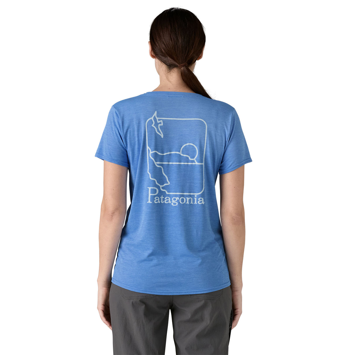 Patagonia Women's Cap Cool Daily Graphic Shirt Boardshort Logo/Thermal Blue X-Dye / X-Small-Boardshort Logo/Thermal Blue X-Dye / Small-Boardshort Logo/Thermal Blue X-Dye / Medium-Boardshort Logo/Thermal Blue X-Dye / Large-Boardshort Logo/Thermal Blue X-Dye / X-Large - 53 Degrees North