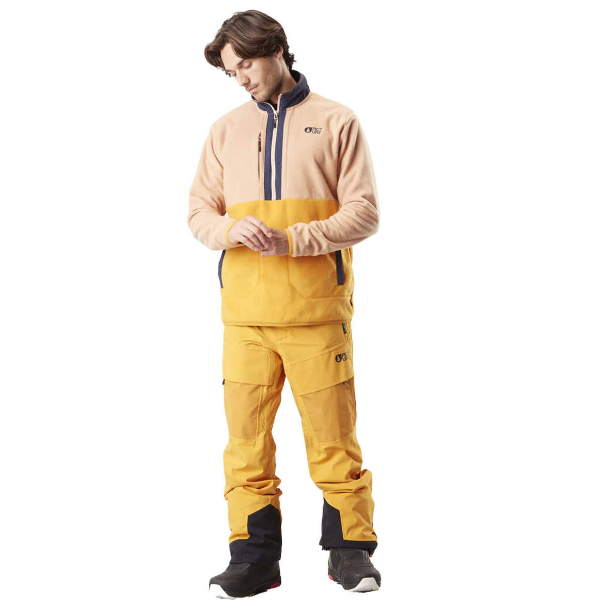 Picture Men's Mathew 1/4 Fleece Pullover Autumn Blaze/Latte / Small-Autumn Blaze/Latte / Medium-Autumn Blaze/Latte / Large-Autumn Blaze/Latte / X-Large - 53 Degrees North