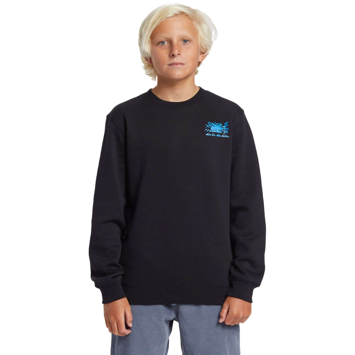 Quiksilver Boys' Graphic Crew Pullover Black / Age 7-8-Black / Age 9-10-Black / Age 11-12-Black / Age 13-14-Black / Age 15-16 - 53 Degrees North