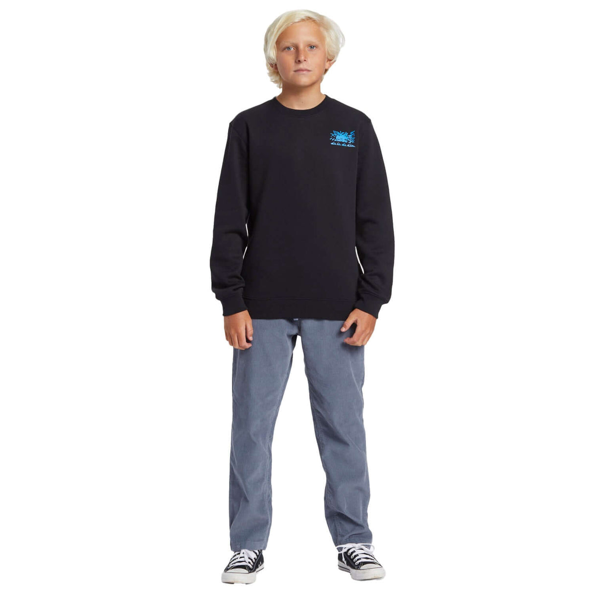 Quiksilver Boys' Graphic Crew Pullover Black / Age 7-8-Black / Age 9-10-Black / Age 11-12-Black / Age 13-14-Black / Age 15-16 - 53 Degrees North