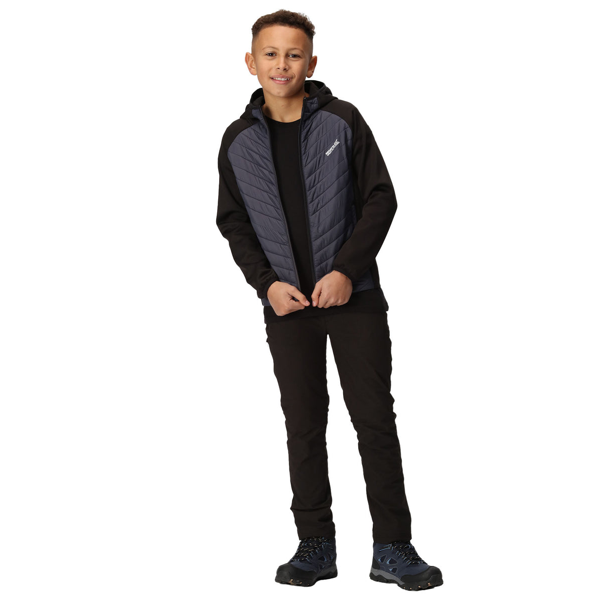 Regatta Kids Kids' Kielder VII Hybrid Hoody Jacket Black/Seal Grey / Age 3-4-Black/Seal Grey / Age 5-6-Black/Seal Grey / Age 7-8-Black/Seal Grey / Age 9-10-Black/Seal Grey / Age 11-12 - 53 Degrees North