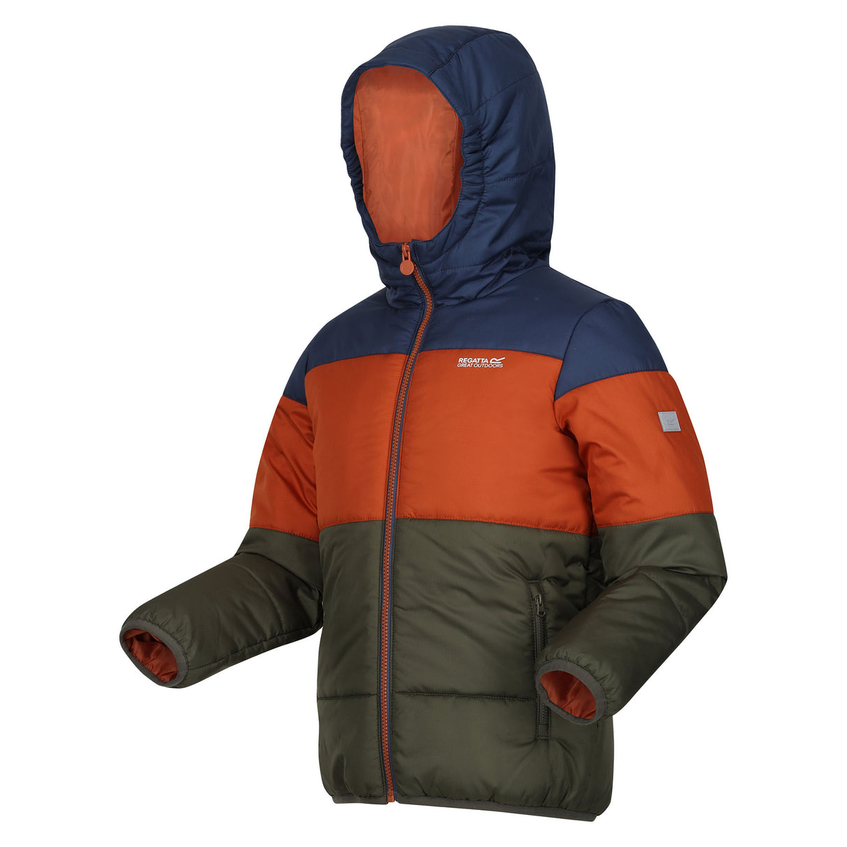 Regatta Kids' Lofthouse VII Hooded Jacket Admiral Blue/Burnt Copper/Dark Khaki / Age 3-4-Admiral Blue/Burnt Copper/Dark Khaki / Age 5-6-Admiral Blue/Burnt Copper/Dark Khaki / Age 7-8-Admiral Blue/Burnt Copper/Dark Khaki / Age 9-10-Admiral Blue/Burnt Copper/Dark Khaki / Age 11-12 - 53 Degrees North