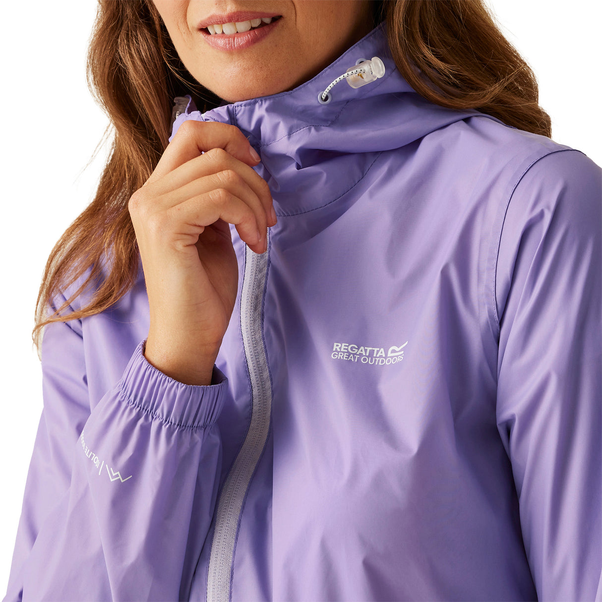 Regatta Women's Pack-It III Waterproof Jacket Washed Denim / X-Small-Washed Denim / Small-Washed Denim / Medium-Washed Denim / Large-Washed Denim / X-Large - 53 Degrees North