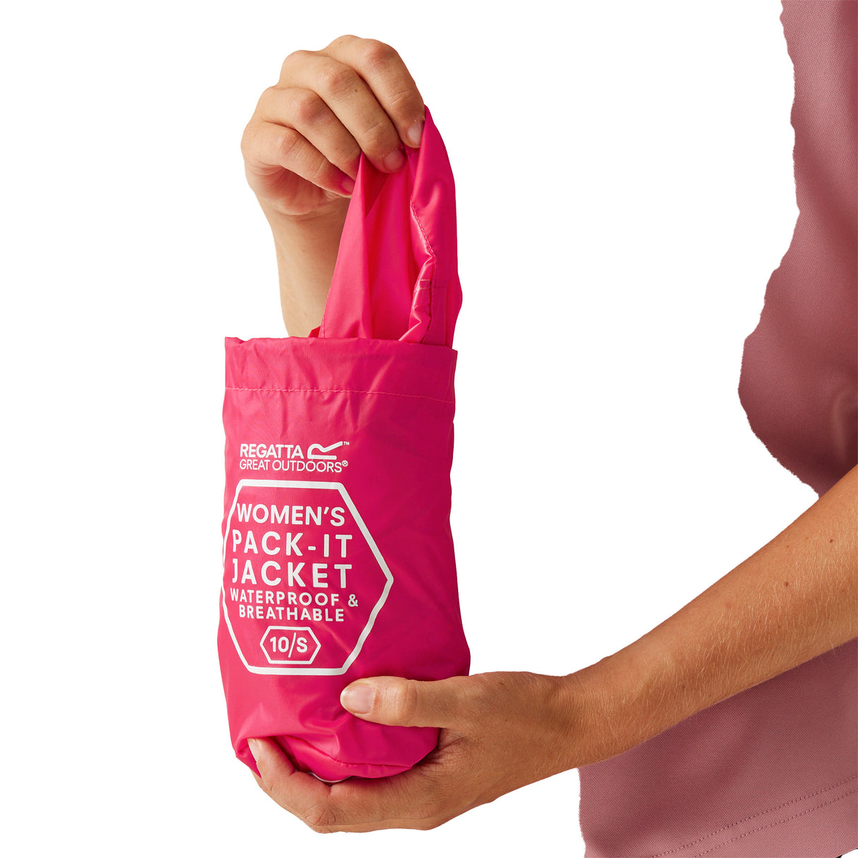 Regatta Women's Pack-It III Waterproof Jacket Washed Denim / X-Small-Washed Denim / Small-Washed Denim / Medium-Washed Denim / Large-Washed Denim / X-Large - 53 Degrees North