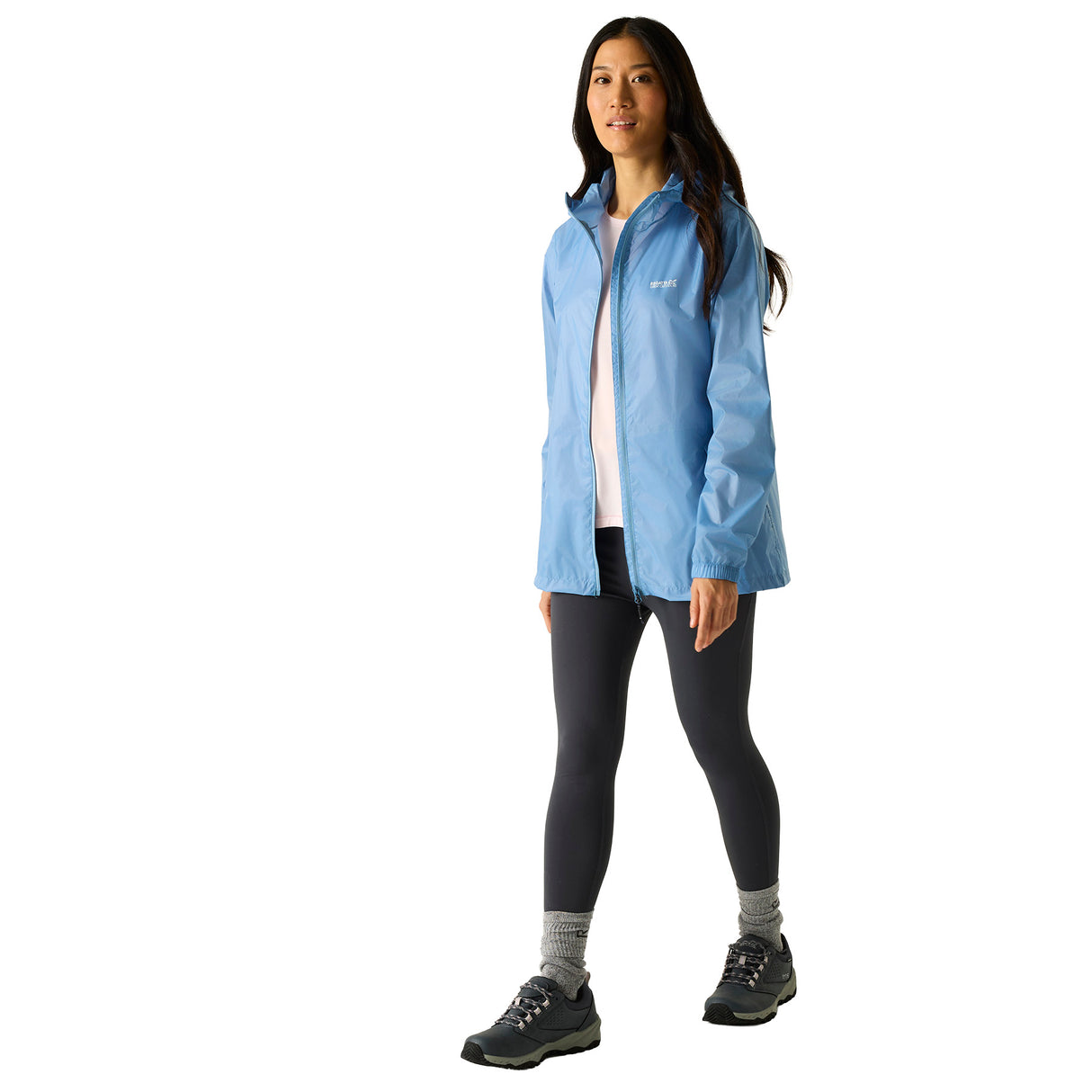 Regatta Women's Pack-It III Waterproof Jacket Washed Denim / X-Small-Washed Denim / Small-Washed Denim / Medium-Washed Denim / Large-Washed Denim / X-Large - 53 Degrees North