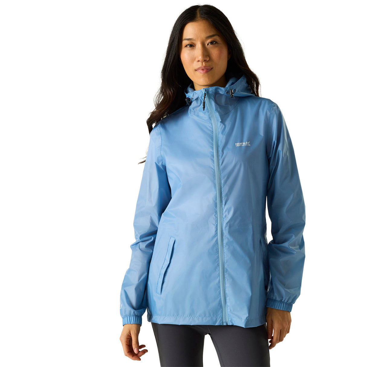 Regatta Women's Pack-It III Waterproof Jacket Washed Denim / X-Small-Washed Denim / Small-Washed Denim / Medium-Washed Denim / Large-Washed Denim / X-Large - 53 Degrees North