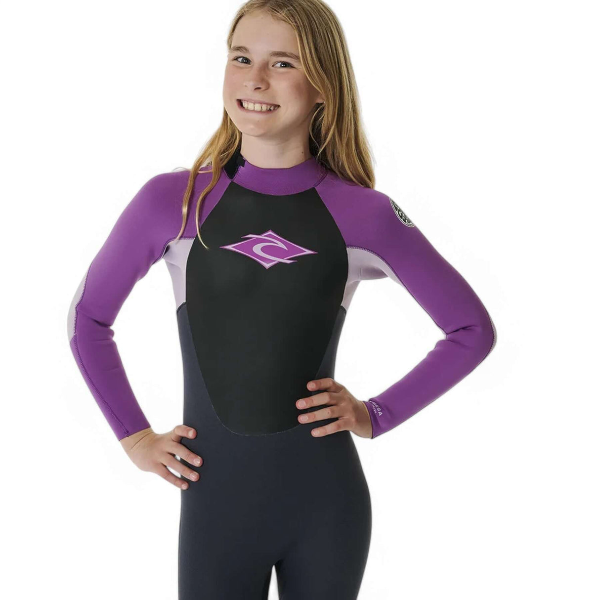 Ripcurl Kids' Omega 3/2 GB Back Zip Wetsuit Purple / Age 9-10-Purple / Age 11-12-Purple / Age 13-14-Purple / Age 15-16-Blue / Age 9-10 - 53 Degrees North