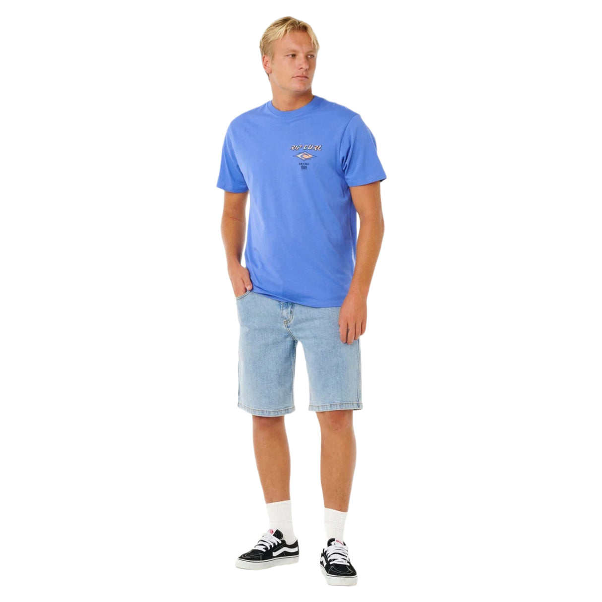 Ripcurl Men's Fade Out Icon T-Shirt Blue Haze / Small-Blue Haze / Medium-Blue Haze / Large-Blue Haze / X-Large - 53 Degrees North