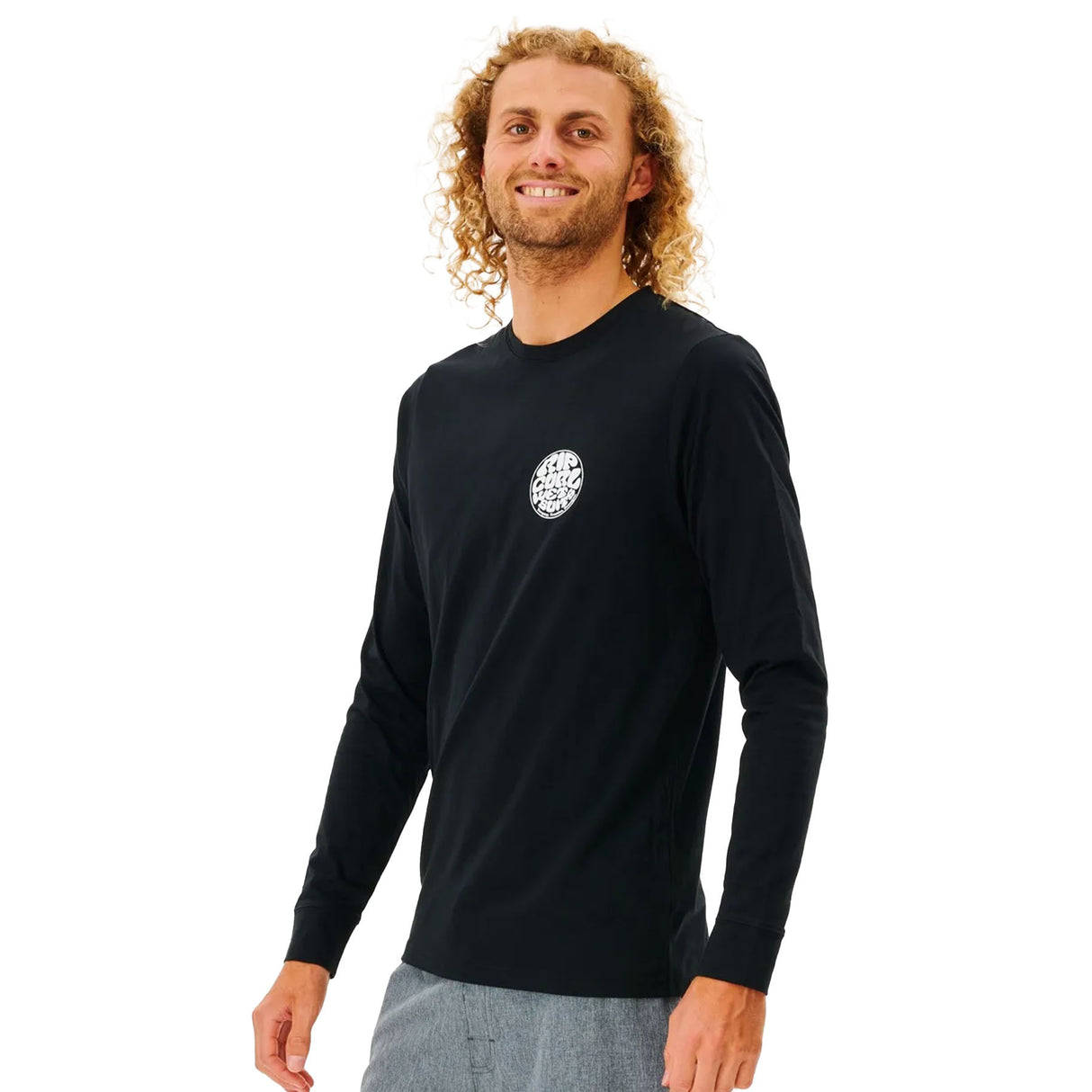 Ripcurl Men's Icons Of Surf UPF Long Sleeve Rash Vest Black / Small-Black / Medium-Black / Large-Black / X-Large-White / Small - 53 Degrees North