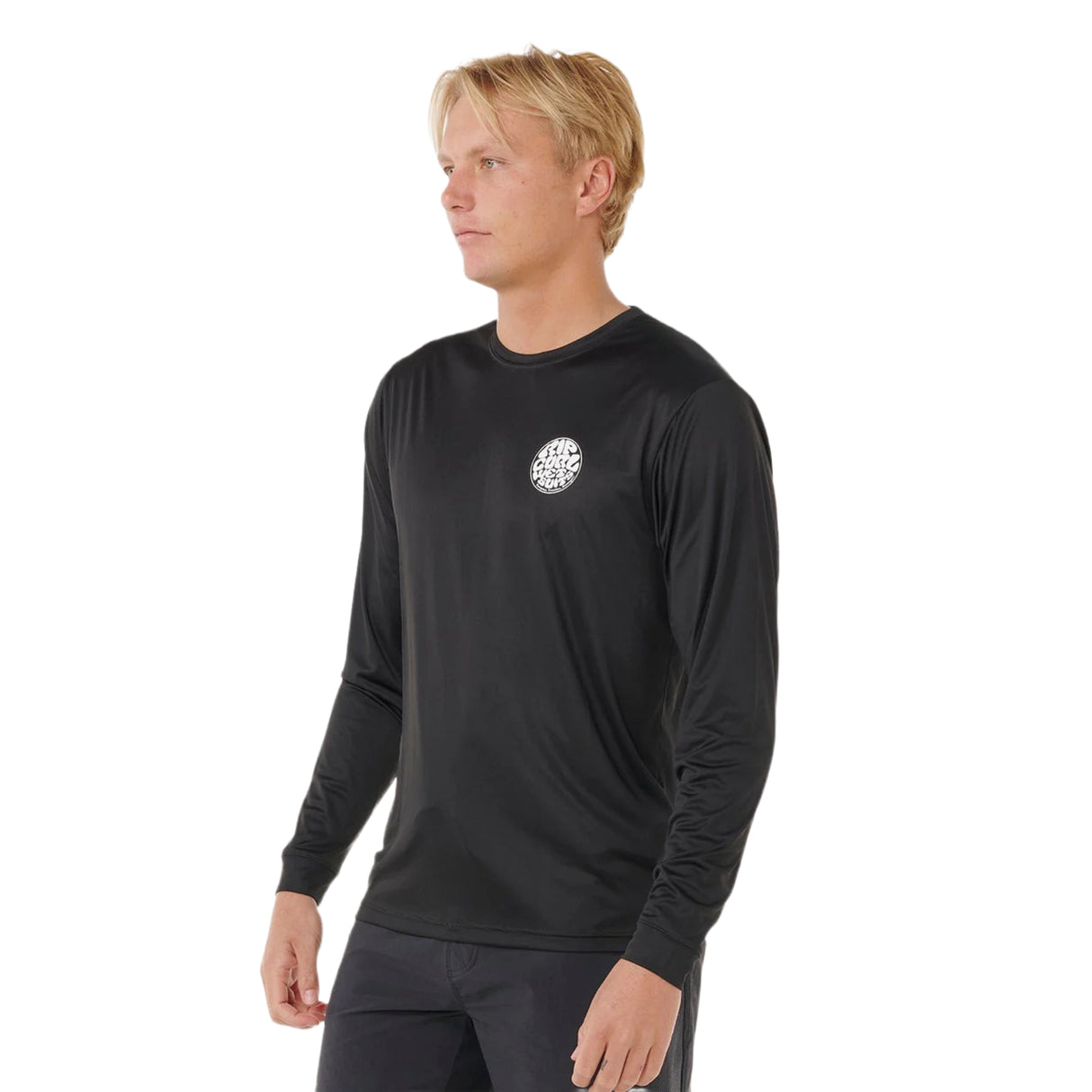 Ripcurl Men's Icons Of Surflite UPF Long Sleeve Rash Vest Black / Small-Black / Medium-Black / Large-Black / X-Large - 53 Degrees North