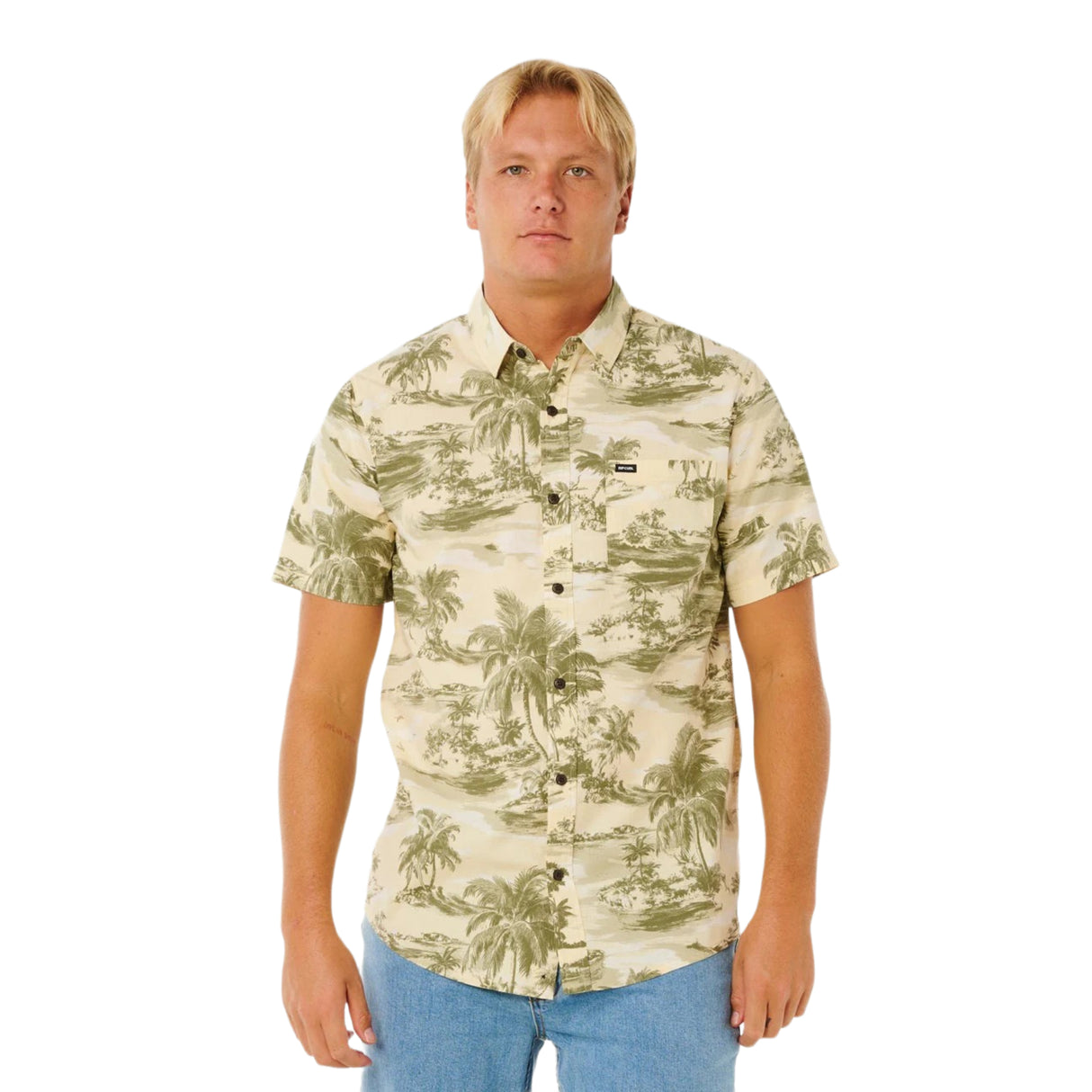 Ripcurl Men's Sessions Short Sleeve Button Shirt Vintage White / Small-Vintage White / Medium-Vintage White / Large-Vintage White / X-Large - 53 Degrees North