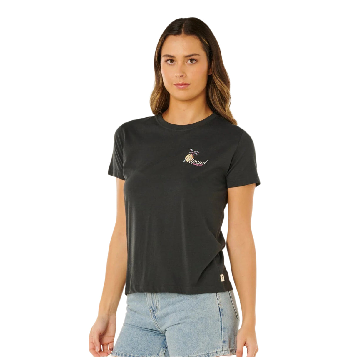 Ripcurl Women's Tide Line Standard T-Shirt Washed Black / X-Small-Washed Black / Small-Washed Black / Medium-Washed Black / Large-Washed Black / X-Large - 53 Degrees North