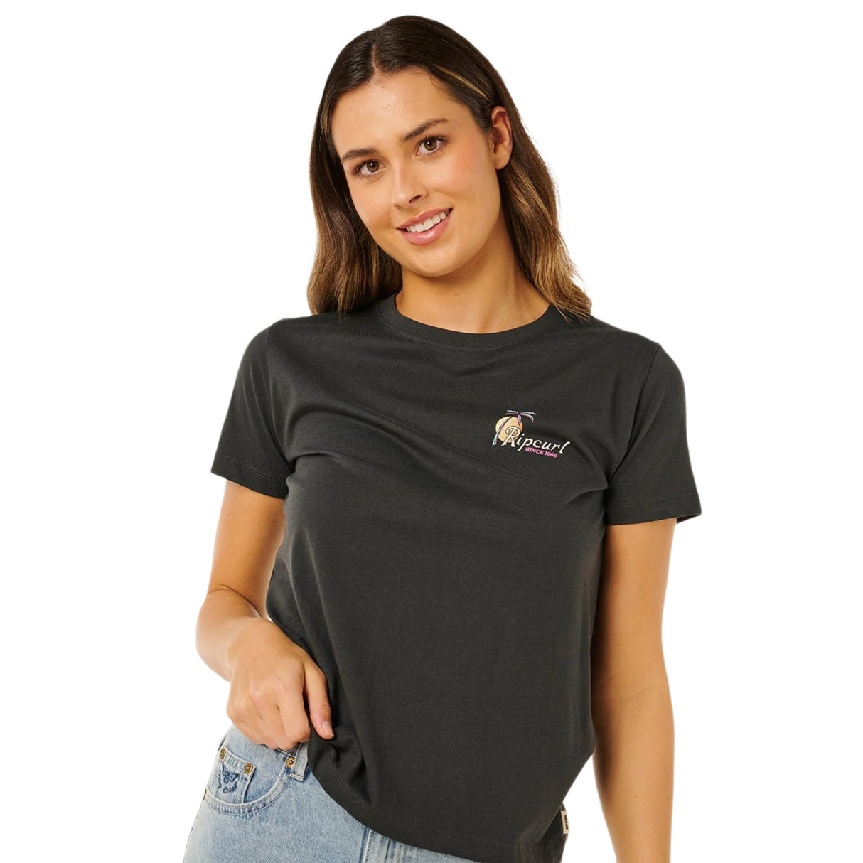 Ripcurl Women's Tide Line Standard T-Shirt Washed Black / X-Small-Washed Black / Small-Washed Black / Medium-Washed Black / Large-Washed Black / X-Large - 53 Degrees North