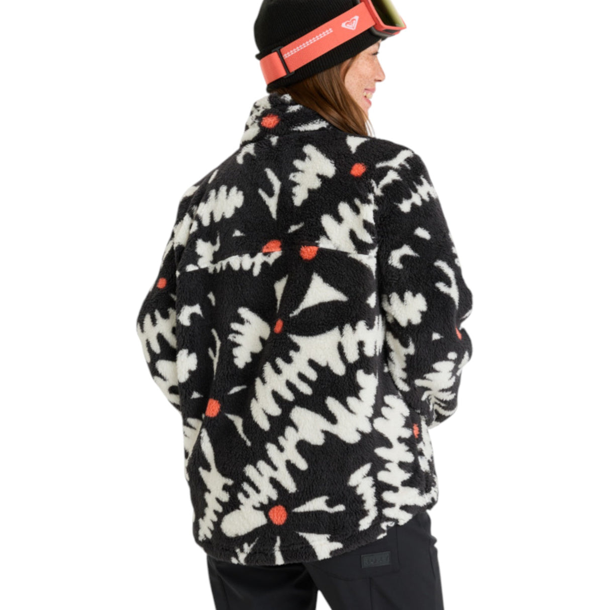Roxy Women's Alabama Full Zip Printed Fleece True Black Big Flower / X-Small-True Black Big Flower / Small-True Black Big Flower / Medium-True Black Big Flower / Large-True Black Big Flower / X-Large - 53 Degrees North