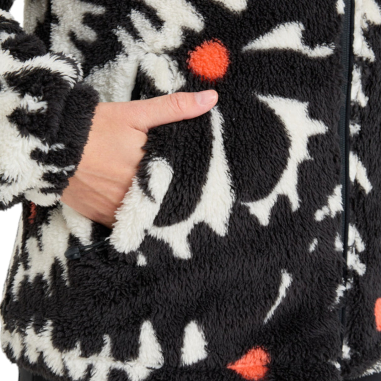 Roxy Women's Alabama Full Zip Printed Fleece True Black Big Flower / X-Small-True Black Big Flower / Small-True Black Big Flower / Medium-True Black Big Flower / Large-True Black Big Flower / X-Large - 53 Degrees North