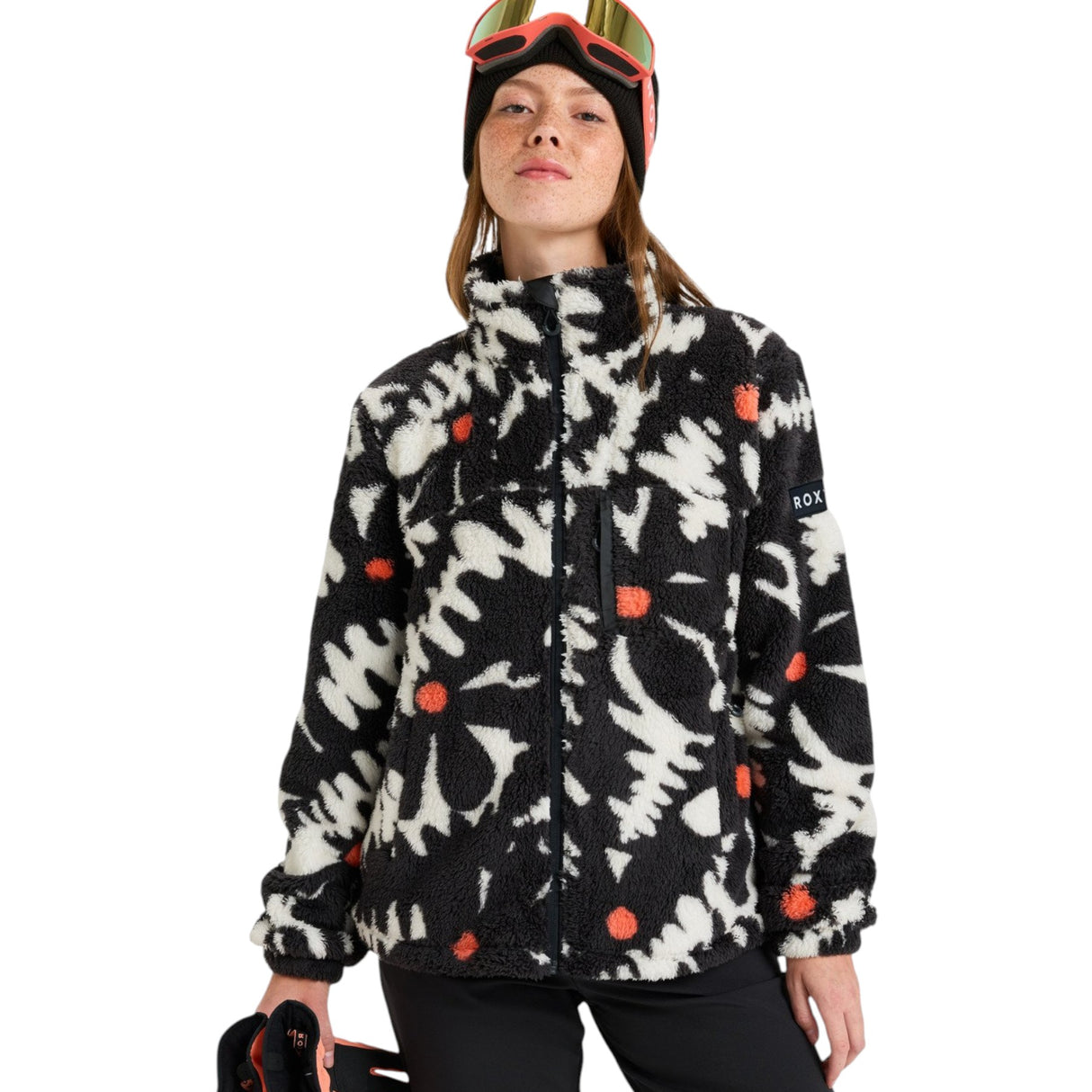 Roxy Women's Alabama Full Zip Printed Fleece True Black Big Flower / X-Small-True Black Big Flower / Small-True Black Big Flower / Medium-True Black Big Flower / Large-True Black Big Flower / X-Large - 53 Degrees North