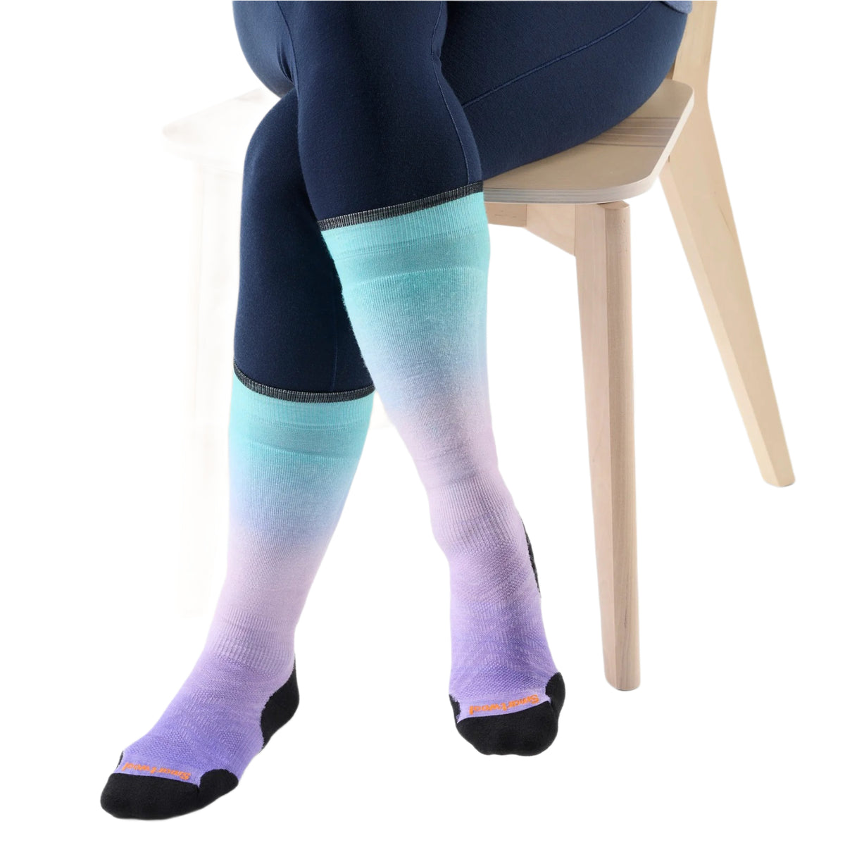 Women's Ski Targeted Cushion Ombre Print OTC Socks