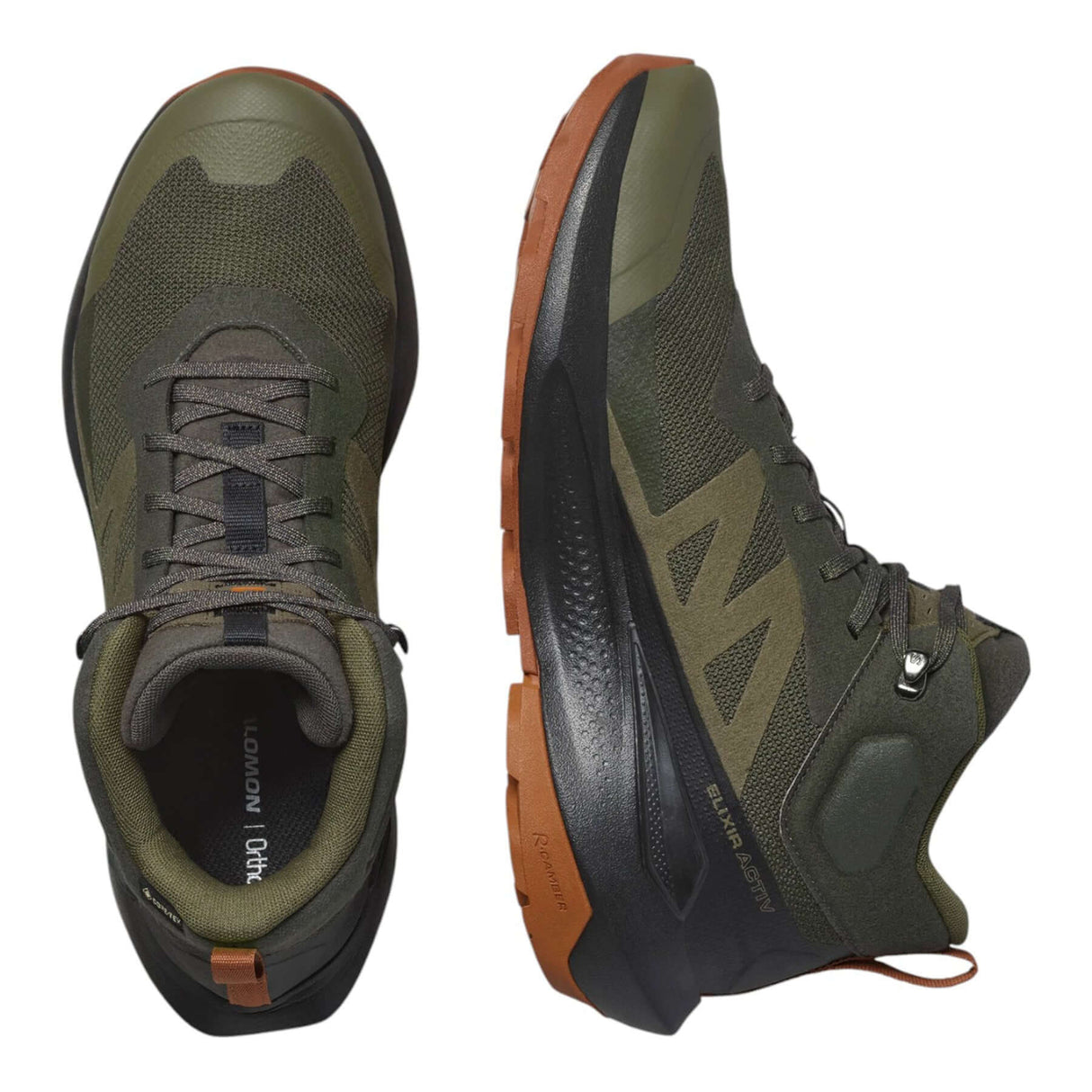 Salomon Men's Elixir Activ Mid GORE-TEX Hiking Boots Peat/Black/Caramel Café / UK 8-Peat/Black/Caramel Café / UK 9-Peat/Black/Caramel Café / UK 10-Peat/Black/Caramel Café / UK 11-Peat/Black/Caramel Café / UK 12 - 53 Degrees North