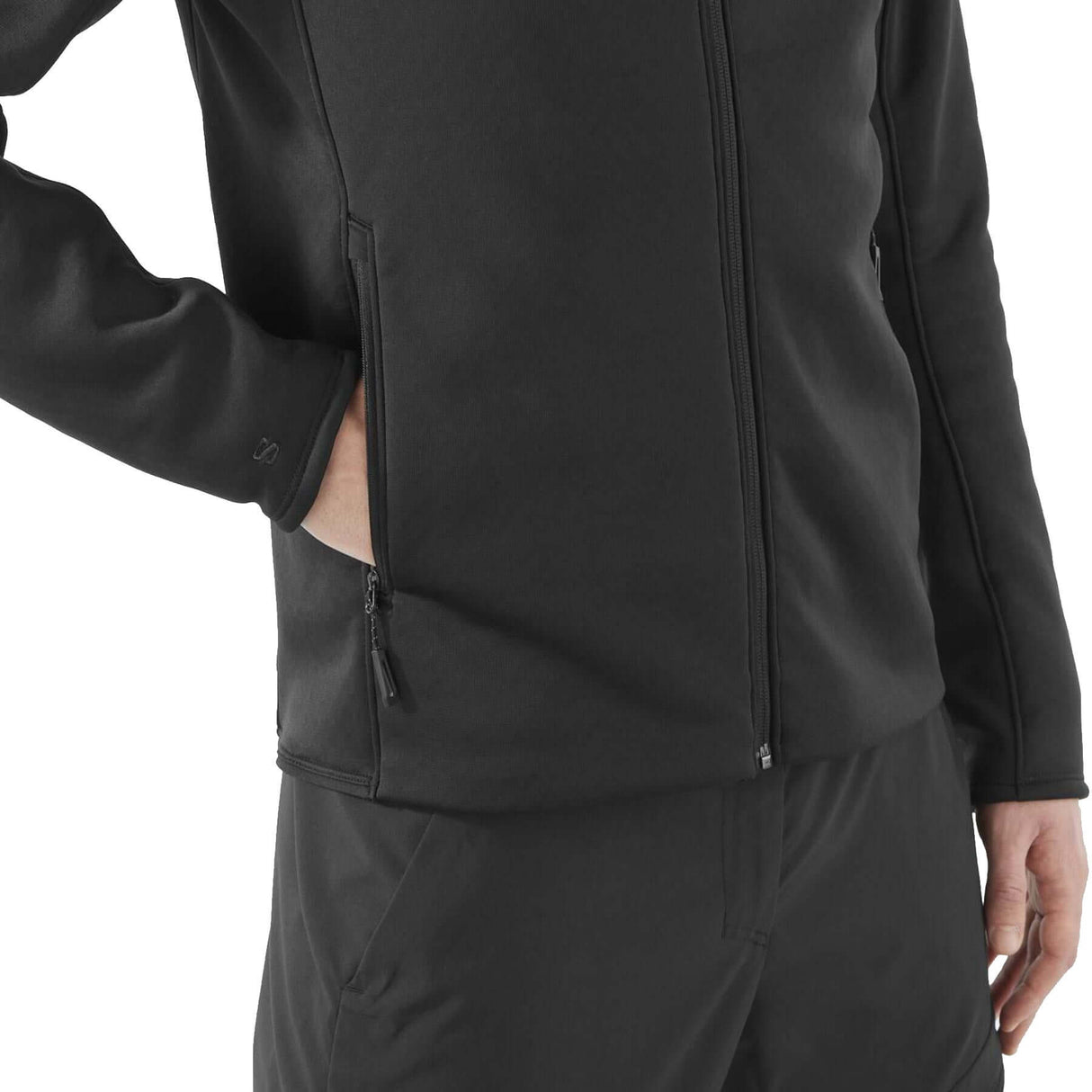 Salomon Men's Essential Midfleece Full Zip Jacket Deep Black / Small-Deep Black / Medium-Deep Black / Large-Deep Black / X-Large - 53 Degrees North