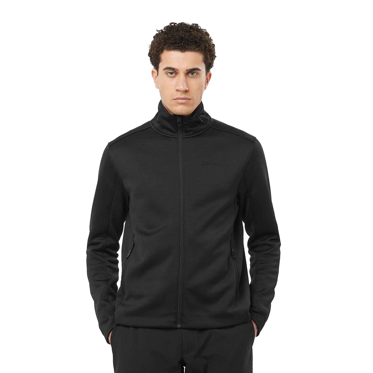 Salomon Men's Essential Midfleece Full Zip Jacket Deep Black / Small-Deep Black / Medium-Deep Black / Large-Deep Black / X-Large - 53 Degrees North