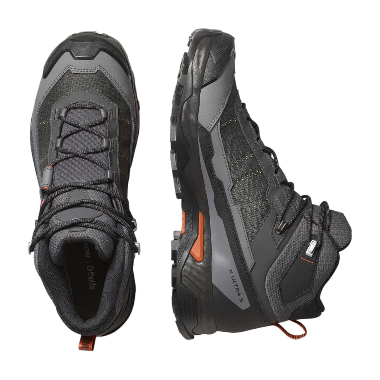 Salomon Men's X Ultra 5 Mid GORE-TEX Waterproof Boots Asphalt/Castlerock/Burnt Ochre / UK 8-Asphalt/Castlerock/Burnt Ochre / UK 9-Asphalt/Castlerock/Burnt Ochre / UK 10-Asphalt/Castlerock/Burnt Ochre / UK 11-Asphalt/Castlerock/Burnt Ochre / UK 12 - 53 Degrees North