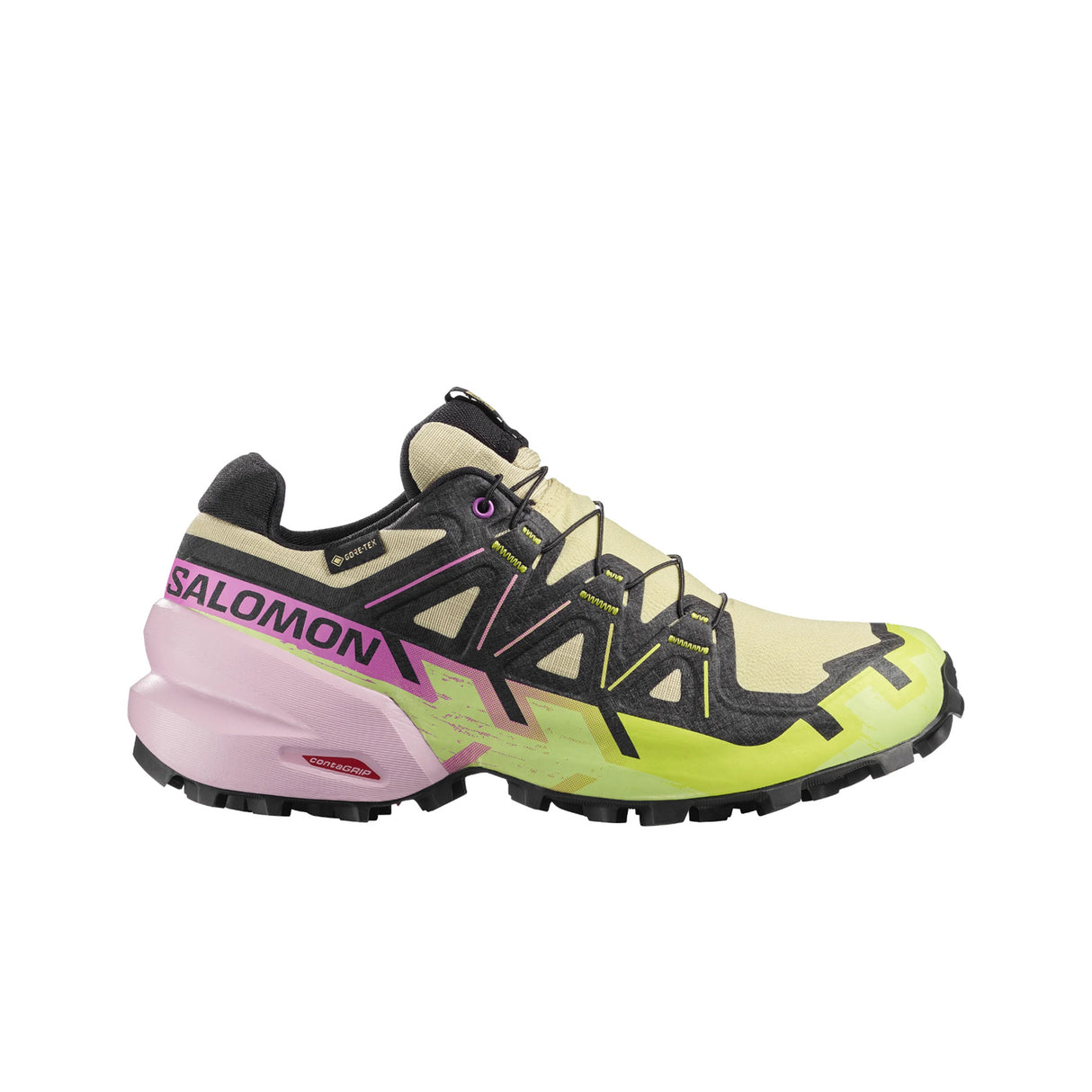Salomon Women's Speedcross 6 GORE-TEX Waterproof Running Shoes Bog/Down pink/Acid Lime / UK 5-Bog/Down pink/Acid Lime / UK 6-Bog/Down pink/Acid Lime / UK 7-Bog/Down pink/Acid Lime / UK 8-Lime Cream/Mahogany Rose/Black / UK 5 - 53 Degrees North