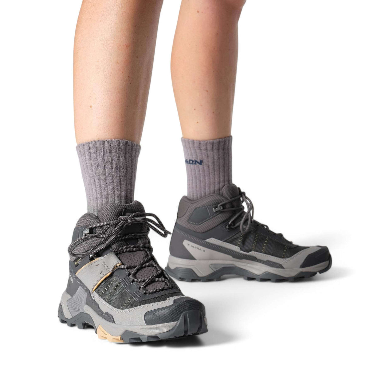 Salomon Women's X Ultra 5 Mid GORE-TEX Hiking Boots Nine Iron/Gull/Soft Clay / UK 4-Nine Iron/Gull/Soft Clay / UK 5-Nine Iron/Gull/Soft Clay / UK 6-Nine Iron/Gull/Soft Clay / UK 7-Nine Iron/Gull/Soft Clay / UK 8 - 53 Degrees North