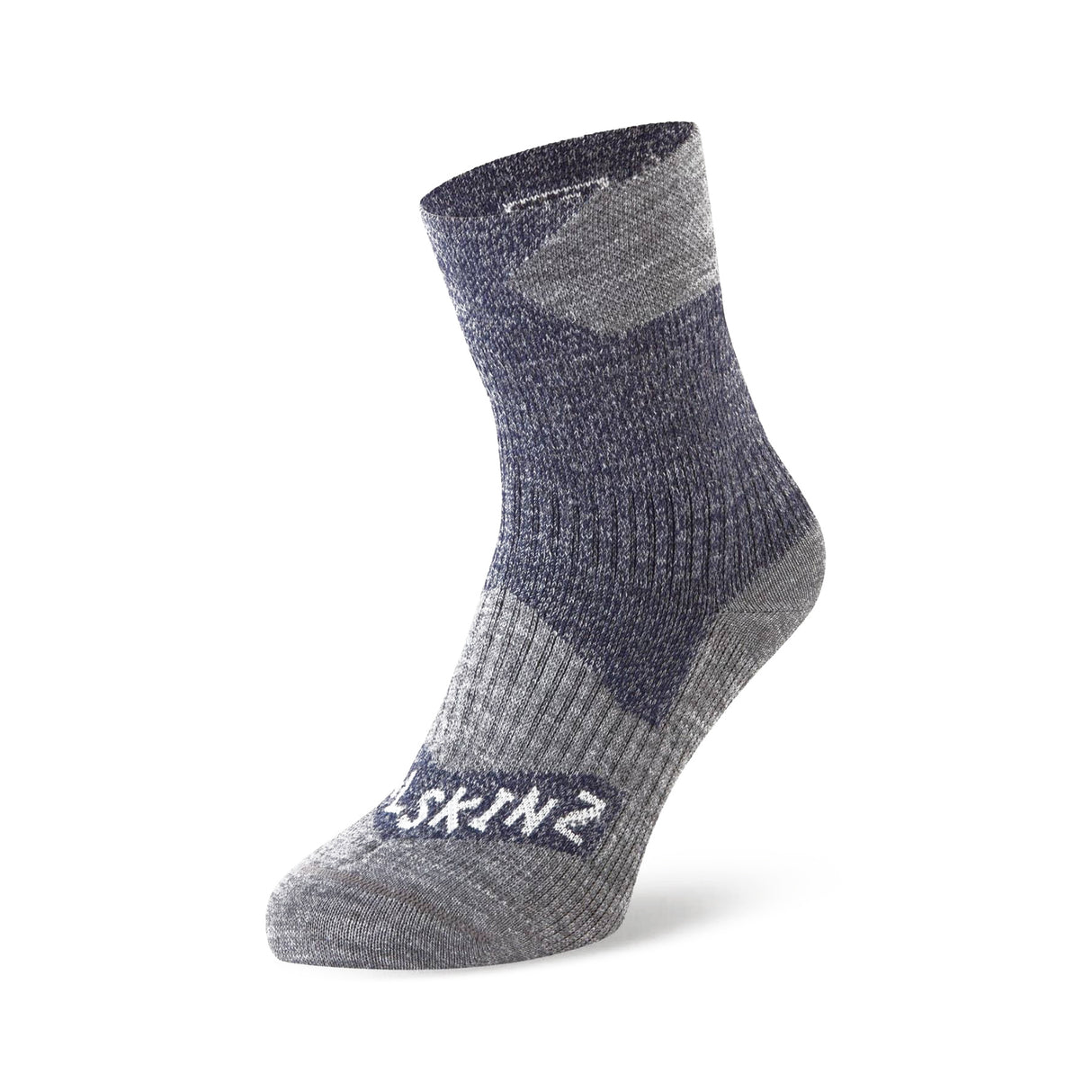 Sealskinz Bircham Waterproof All Weather Ankle Length Socks Navy Blue/Grey Marl / Small (UK 3-5)-Navy Blue/Grey Marl / Medium (UK 6-8)-Navy Blue/Grey Marl / Large (UK 9-11)-Navy Blue/Grey Marl / X-Large (UK 12-14) - 53 Degrees North