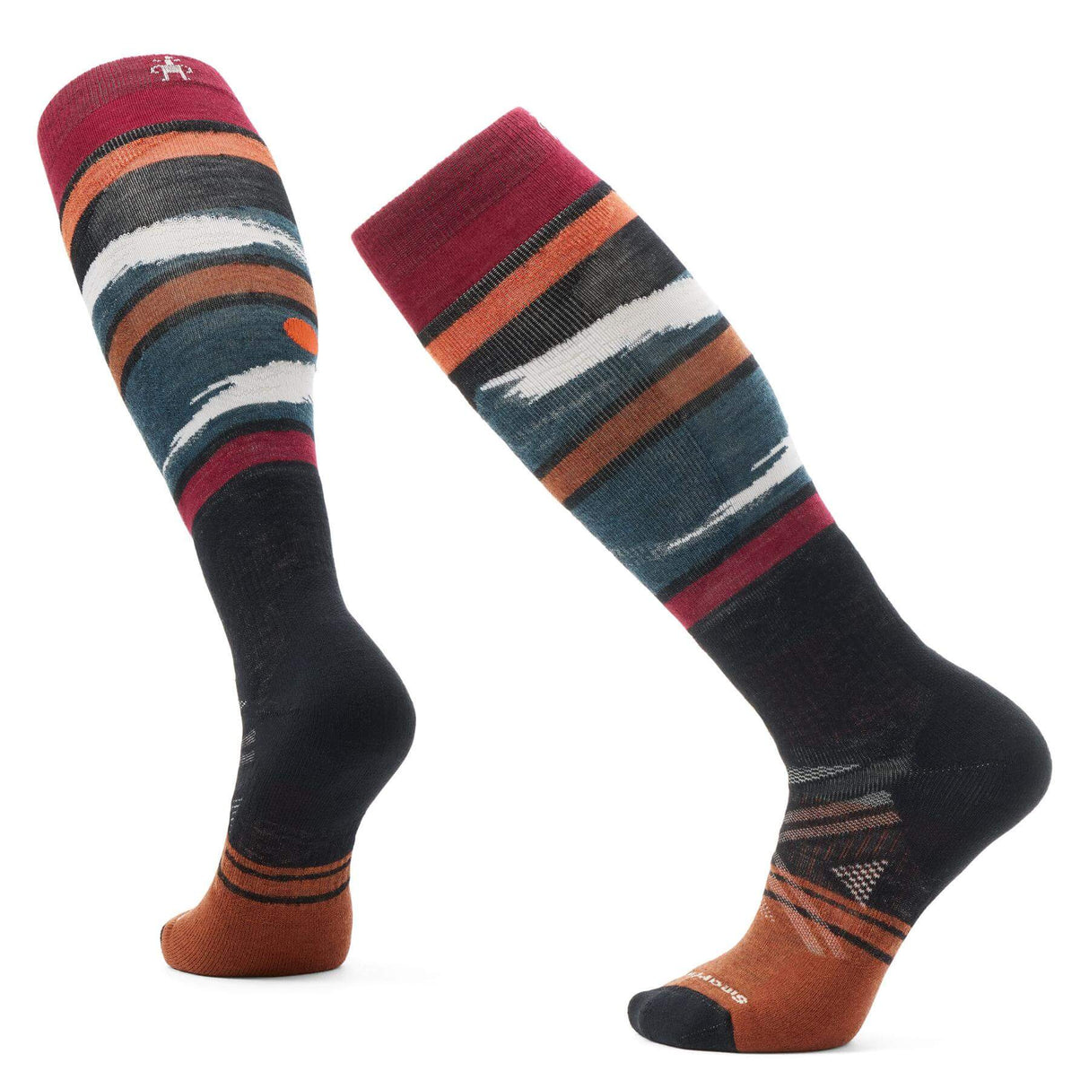 Smartwool Men's Ski Full Cushion Midnight Ski Pattern OTC Socks Black / Large (UK 8-10.5)-Twilight Blue / Large (UK 8-10.5) - 53 Degrees North