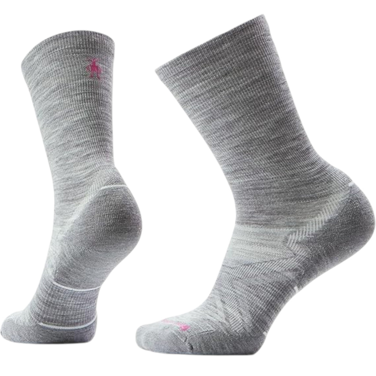 Smartwool Women's Run Cold Weather Targeted Cushion Crew Socks Light Grey/White / Medium (UK 5-7.5) - 53 Degrees North