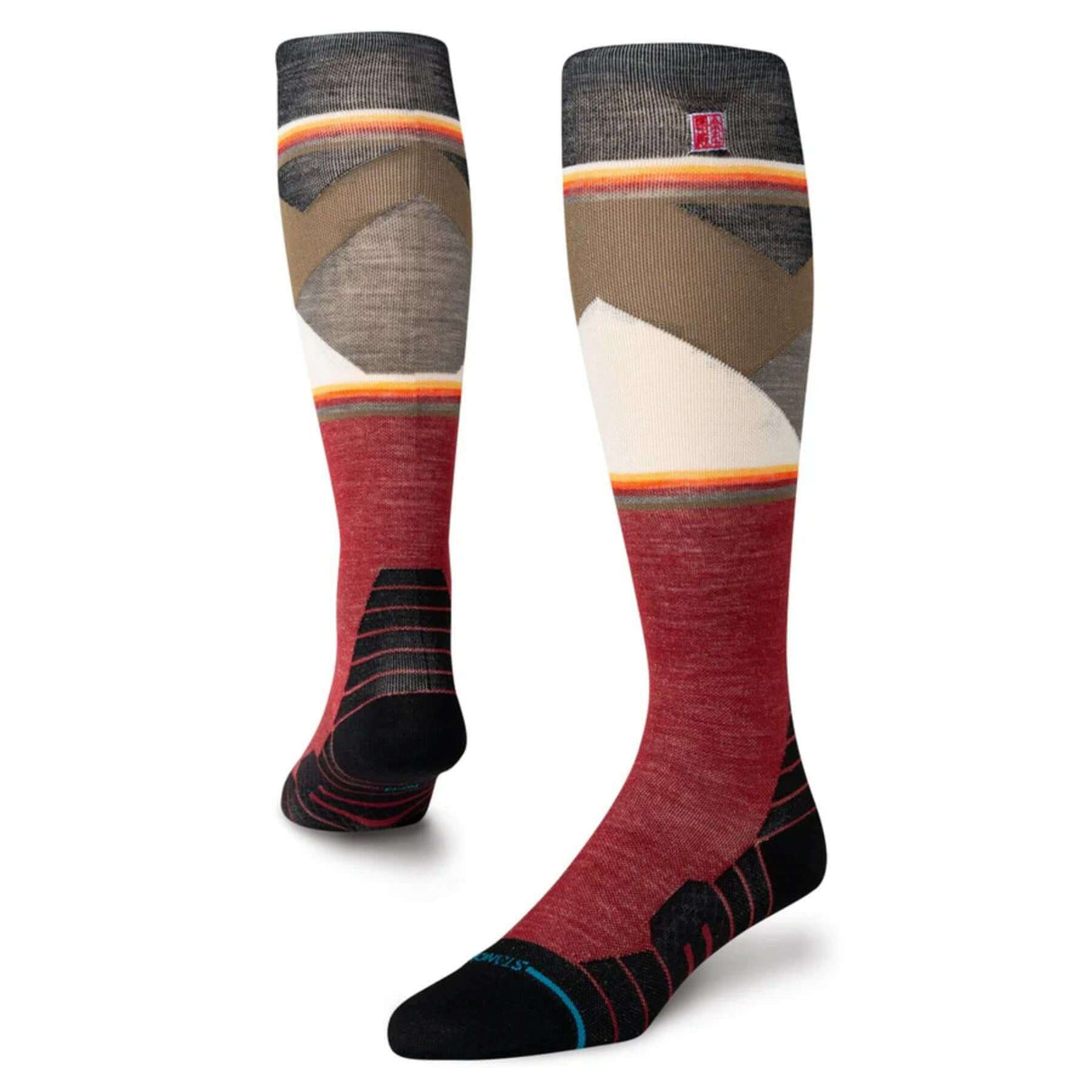 Stance Jimmy Chin Ultralight Wool Snow Socks Red / Medium (UK 5.5-8)-Red / Large (UK 8.5-11.5) - 53 Degrees North