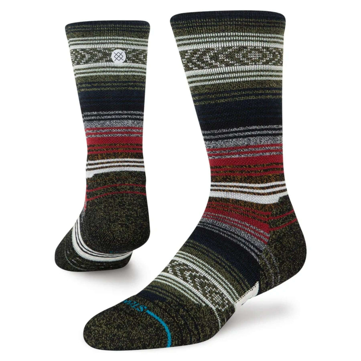 Stance Mid Wool Crew Socks Black / Medium (UK 5.5-8)-Black / Large (UK 8.5-11.5)-Black/Red / Medium (UK 5.5-8)-Black/Red / Large (UK 8.5-11.5)-Olive / Medium (UK 5.5-8) - 53 Degrees North