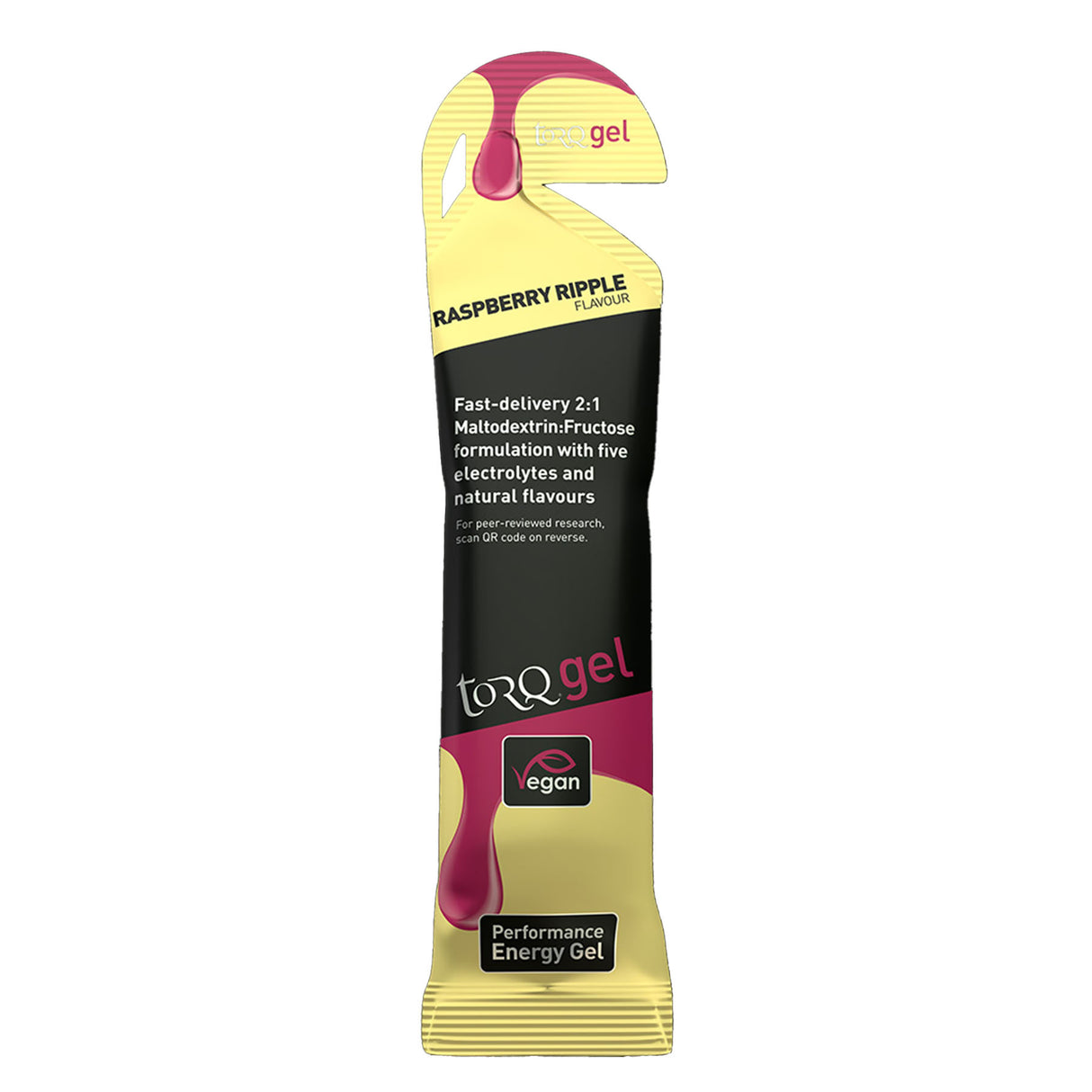TORQ Energy Gel Raspberry Ripple-Black Cherry Yoghurt-Rhubarb & Custard-Apple Crumble - 53 Degrees North