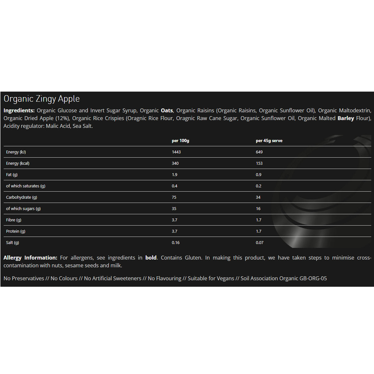 TORQ Organic Energy Bar Juicy Mango-Sundried Banana-Zingy Apple-Zesty Orange - 53 Degrees North