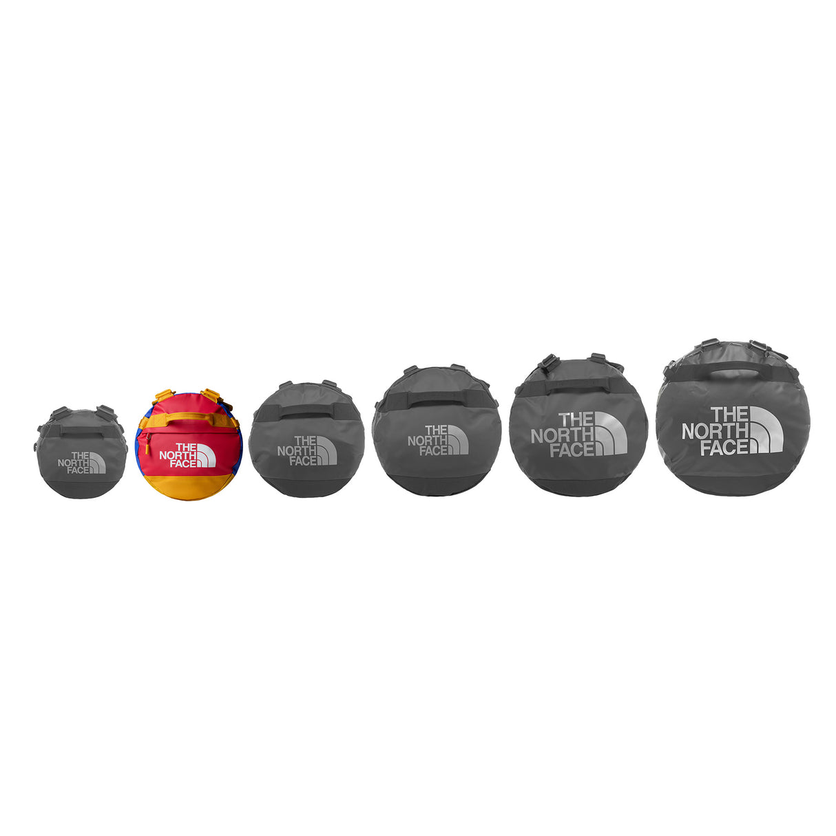 The North Face Base Camp Duffel Bag - Small Anthracite Grey Conrad-Opal Frost TNF Postcard-Stone Slab/Granite Grey-White Ash/Calacatta-Metal Pink/Hushed Laven - 53 Degrees North
