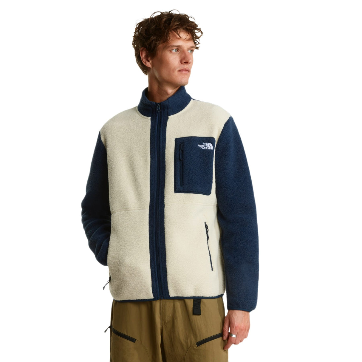 The North Face Men's Yumiori Full Zip Fleece Jacket Desert Stone/Summit Navy / Small-Desert Stone/Summit Navy / Medium-Desert Stone/Summit Navy / Large-Desert Stone/Summit Navy / X-Large-Desert Stone/Summit Navy / XX-Large - 53 Degrees North
