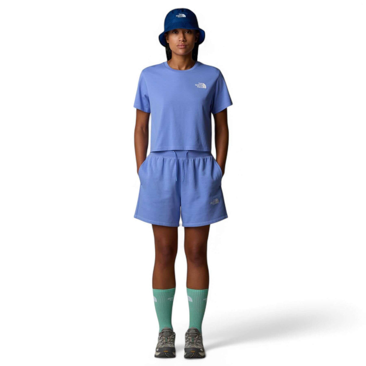 The North Face Women's Simple Dome Cropped Slim T-Shirt Virtual Blue / X-Small-Virtual Blue / Small-Virtual Blue / Medium-Virtual Blue / Large-Virtual Blue / X-Large - 53 Degrees North