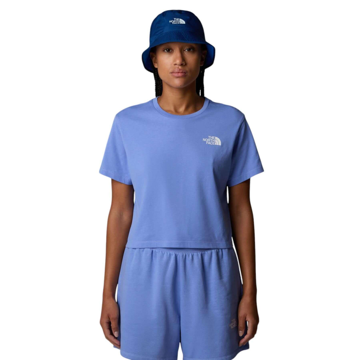 The North Face Women's Simple Dome Cropped Slim T-Shirt Virtual Blue / X-Small-Virtual Blue / Small-Virtual Blue / Medium-Virtual Blue / Large-Virtual Blue / X-Large - 53 Degrees North