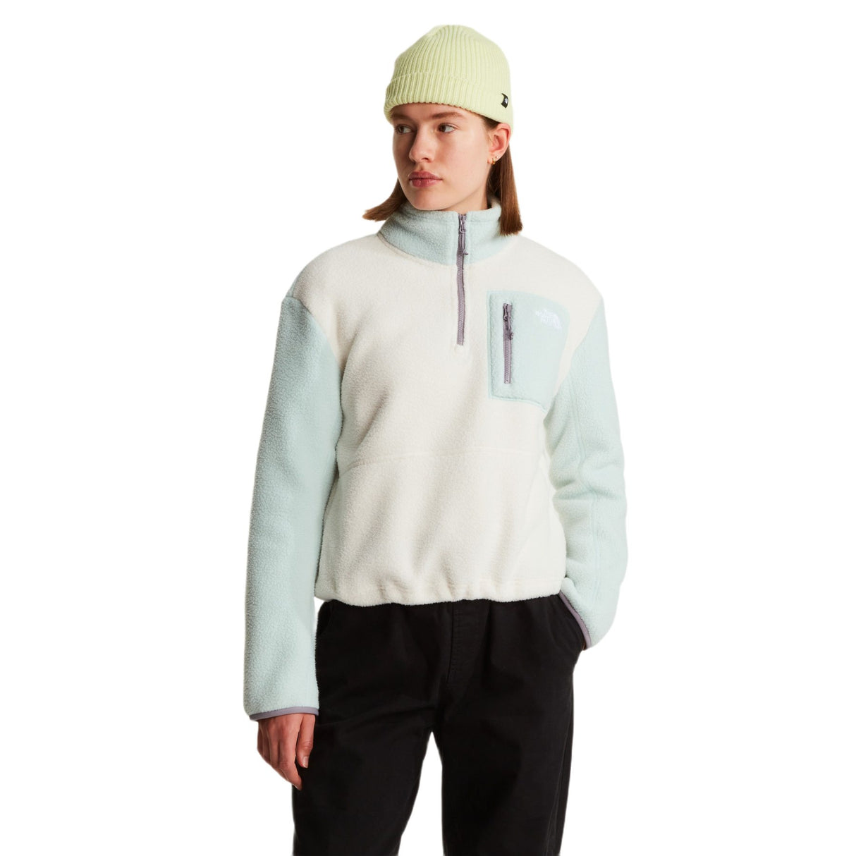The North Face Women's Yumiori 1/4 Zip Fleece White Dune/Opal Frost / X-Small - 53 Degrees North