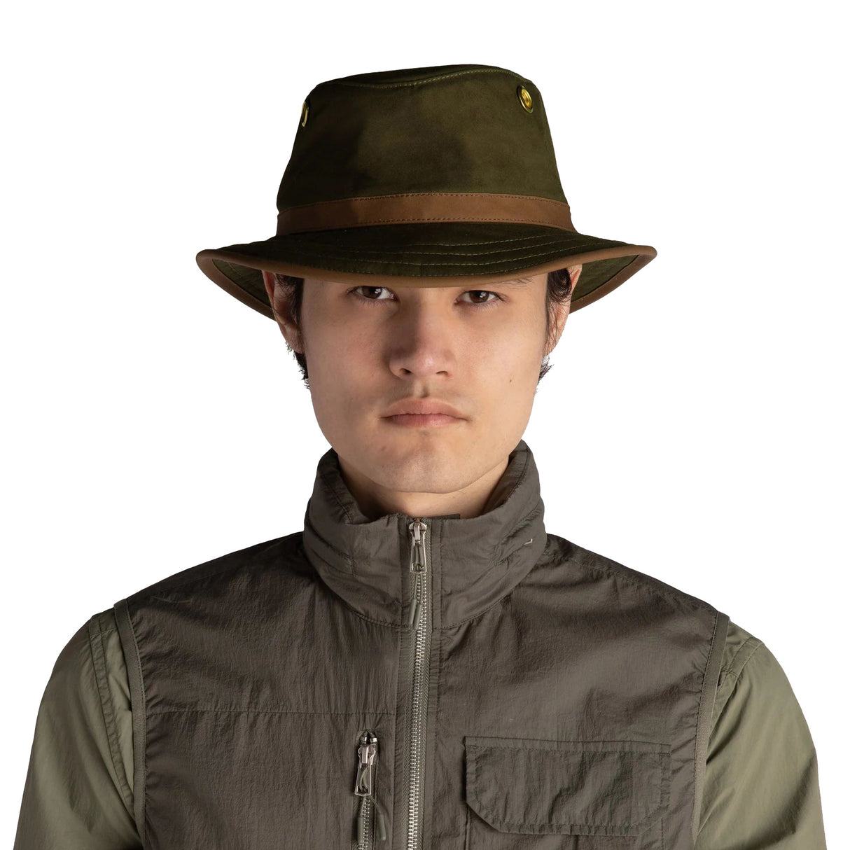 Tilley TWC7 Outback Waxed Adventure Hat Green/British Tan / 56cm - 53 Degrees North