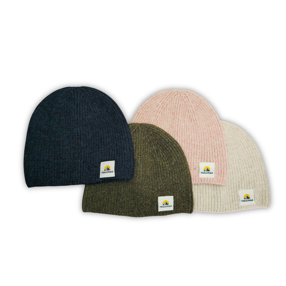 Trailpeak Cosy Knit Uncuffed Beanie Green-Navy-Pink-Beige - 53 Degrees North