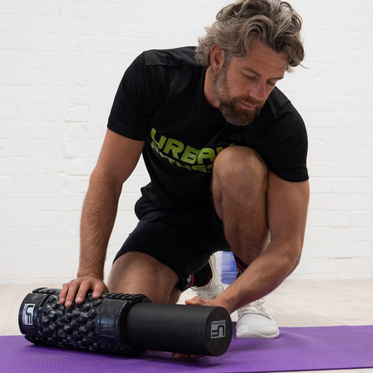 Urban Fitness 2 in 1 Massage Roller Set Black/Silver - 53 Degrees North