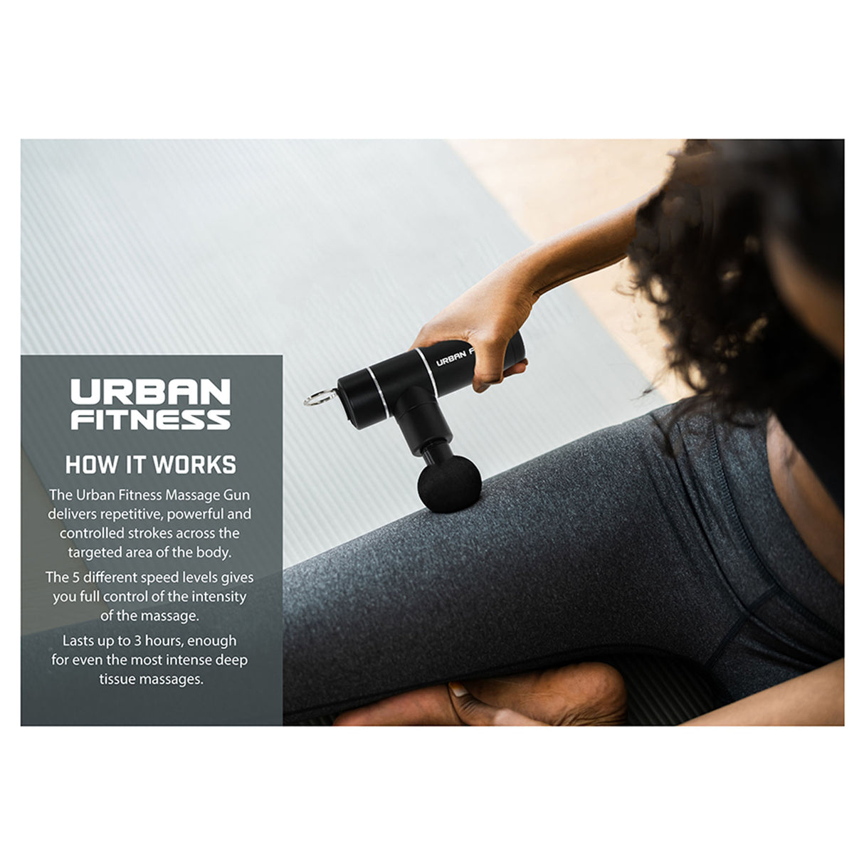 Urban Fitness Mini Massage Gun Black - 53 Degrees North